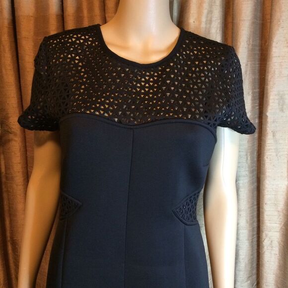 Allen B. Body Con LBD w/Laser Cut Neoprene Fabric - Picture 4 of 16